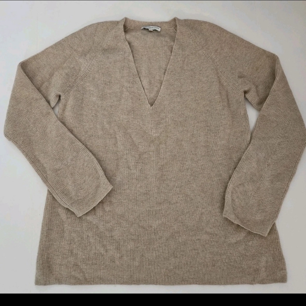 Rebecca Minkoff Cashmere Sweater  Medium Women Oatmeal Luxury Old Money *flaws*